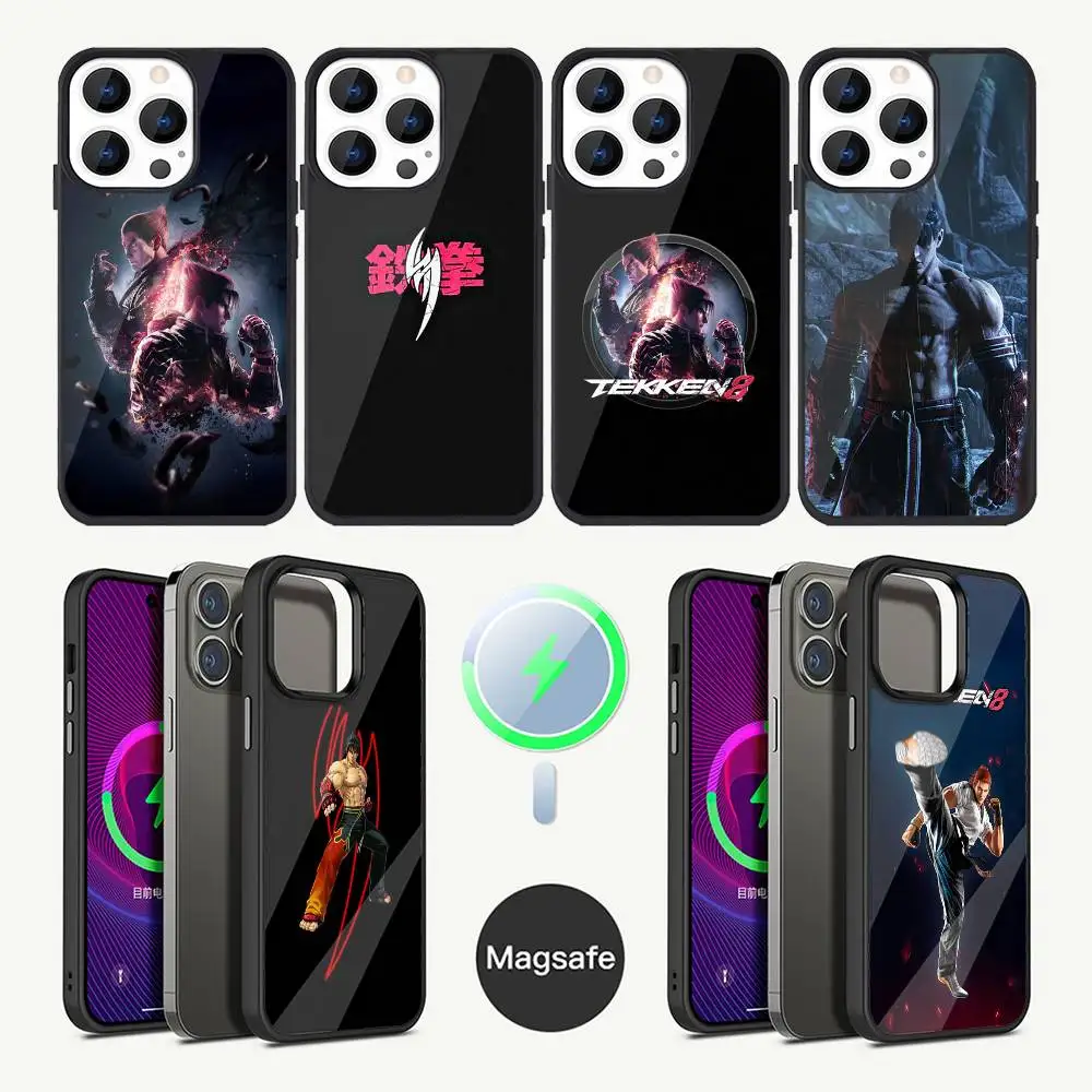 

Чехол для телефона Game T-Tekken 8 для iPhone 16,15,14,13,12,11, Plus, Pro, Max Mini Magsafe с магнитной беспроводной зарядкой