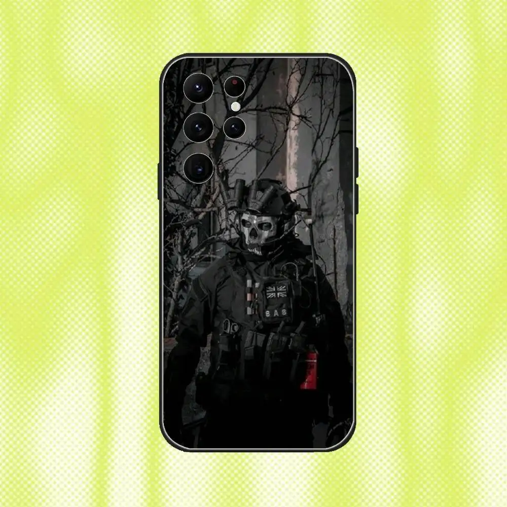 Ghost COD Call Of Duty Phone Case For Samsung S 25,24,23,22,30,21,10,9,Ultra,Plus,Lite,FE,4,5G Black Soft Case
