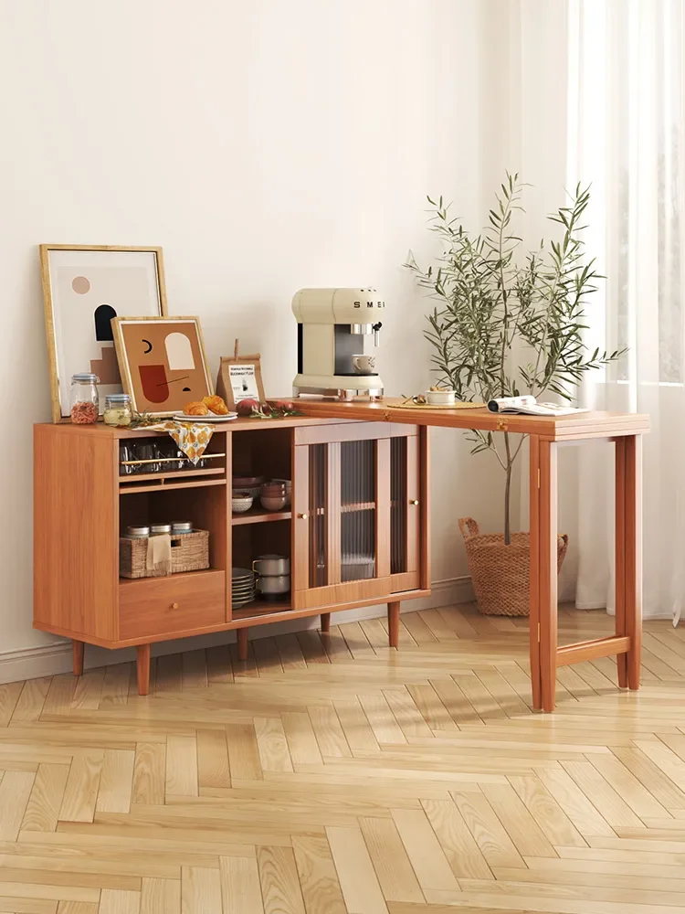

Folding dining table, sideboard, integrated simple small apartment, household multi-functional dining table, retractable bar sto