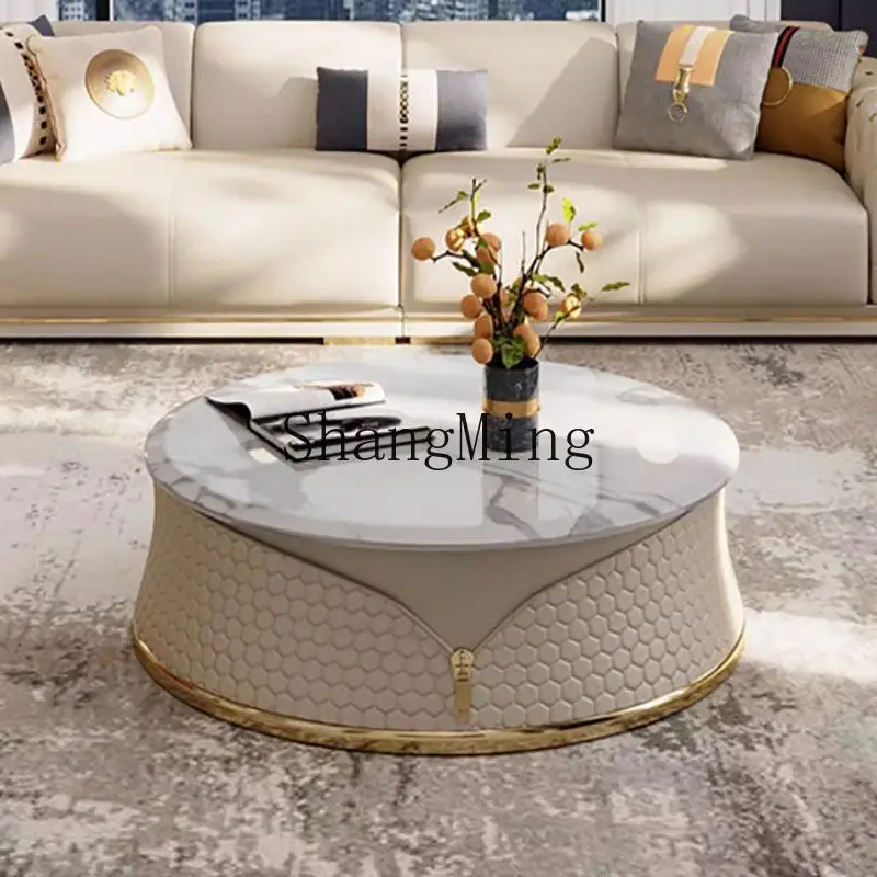 

CL Light Luxury Marble Coffee Table TV Cabinet Set for Small and Large Apartments Retro Simple Modern High-End Luxury Tea Table