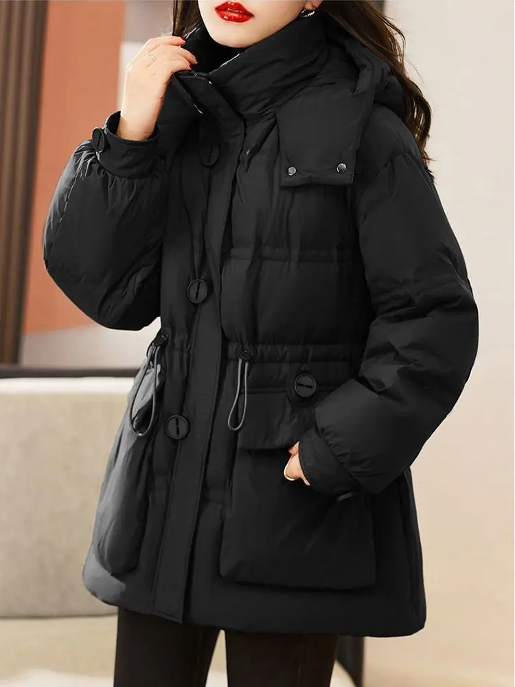 

Winter Women's Down Cotton Jacket Workwear Windproof Hooded Jacket