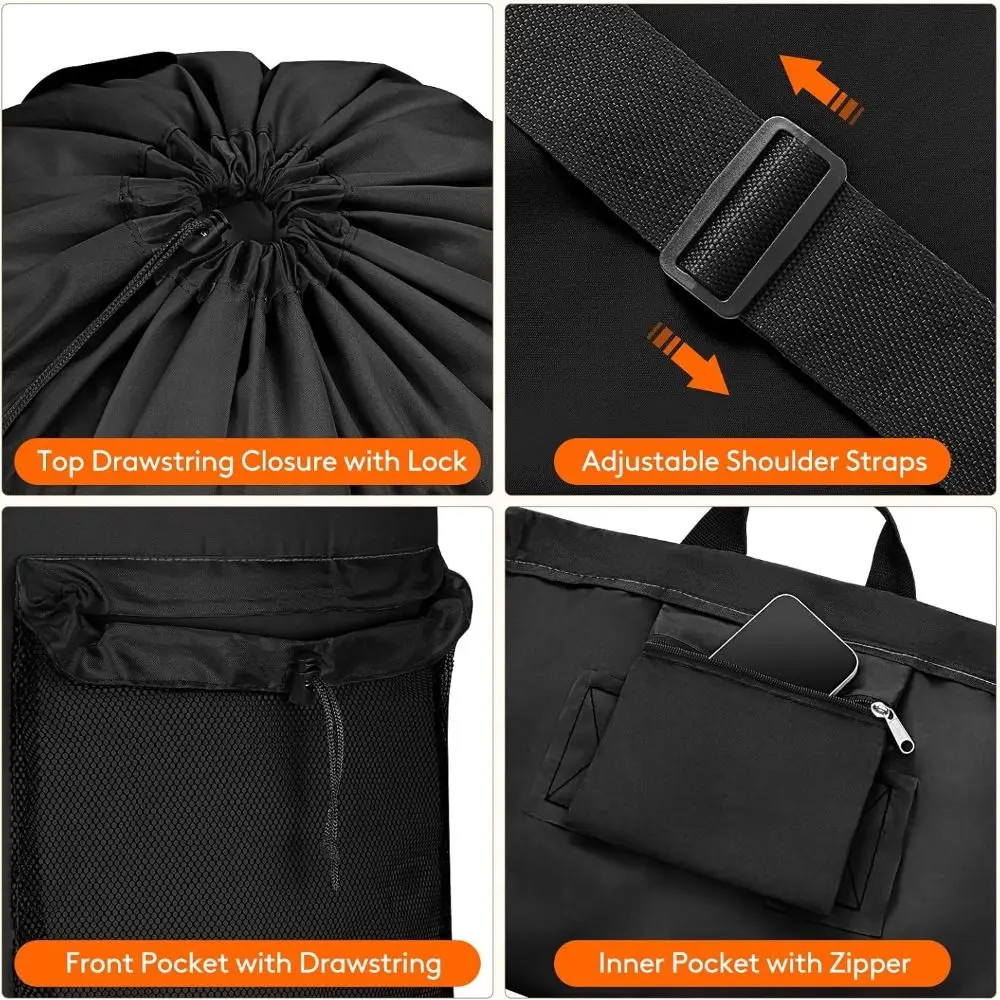 

120L New with Shoulder Straps Laundry Bag Mesh Pocket Durable Heavy Duty Laundry Bag Backpack for College Dorm Travel Apartment