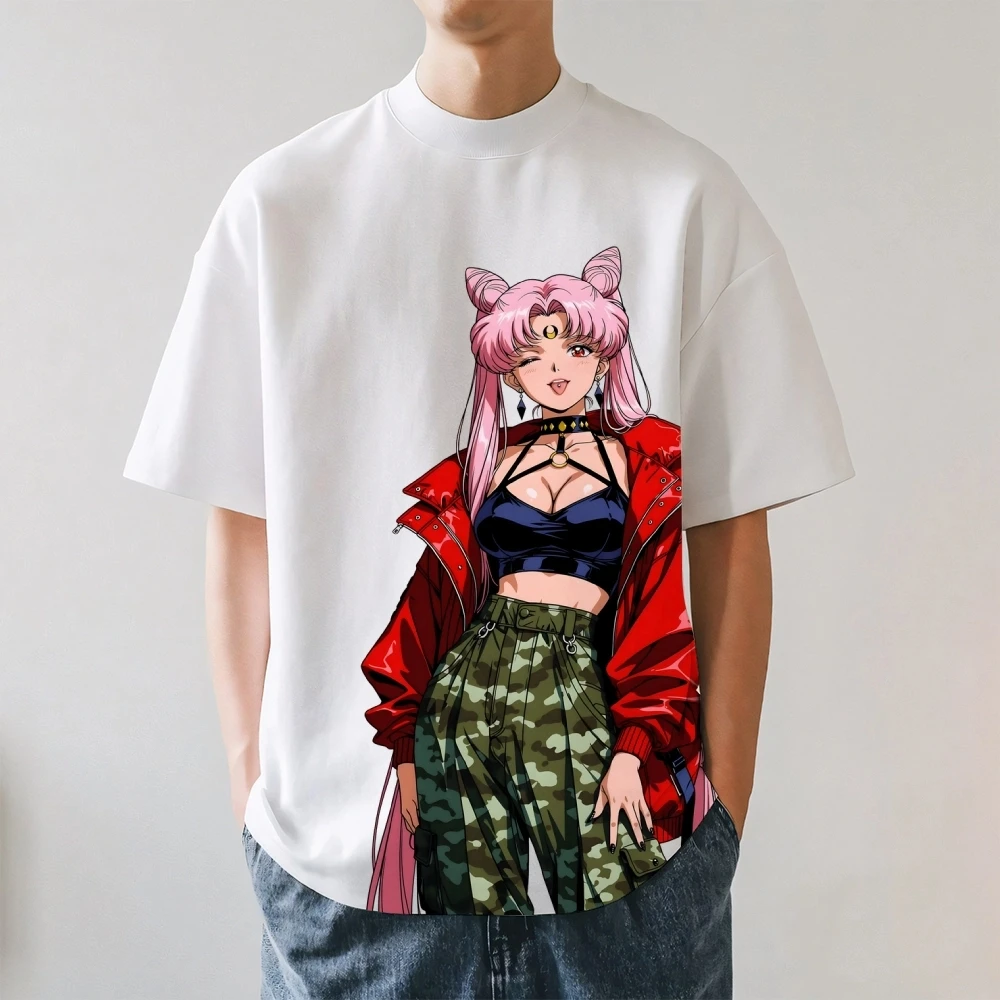 2026 New Sailor Moon Japanese Style Classic Tee High-quality Streetwear T-Shirts Suitable for Both Men Women Summer T-shirts