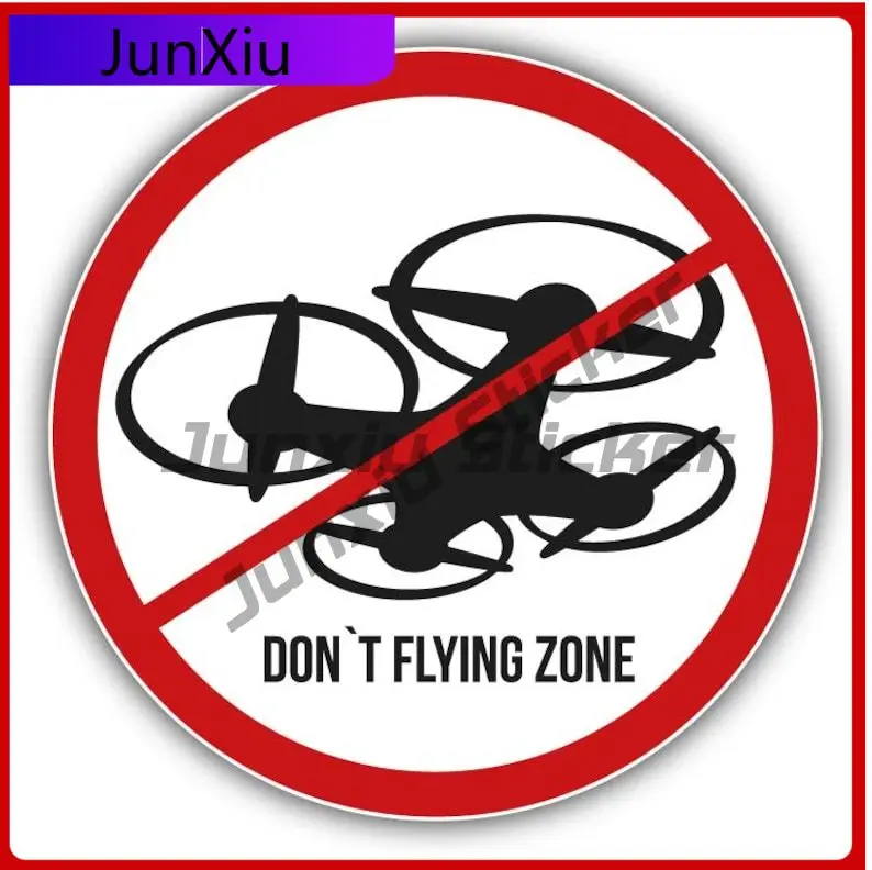 

No Drones Ban Stop Sign Bumper Vinyl Sticker Scratch-proof Decal Decoration Accessory Funny Rv Stickers For Motorcycle Camper