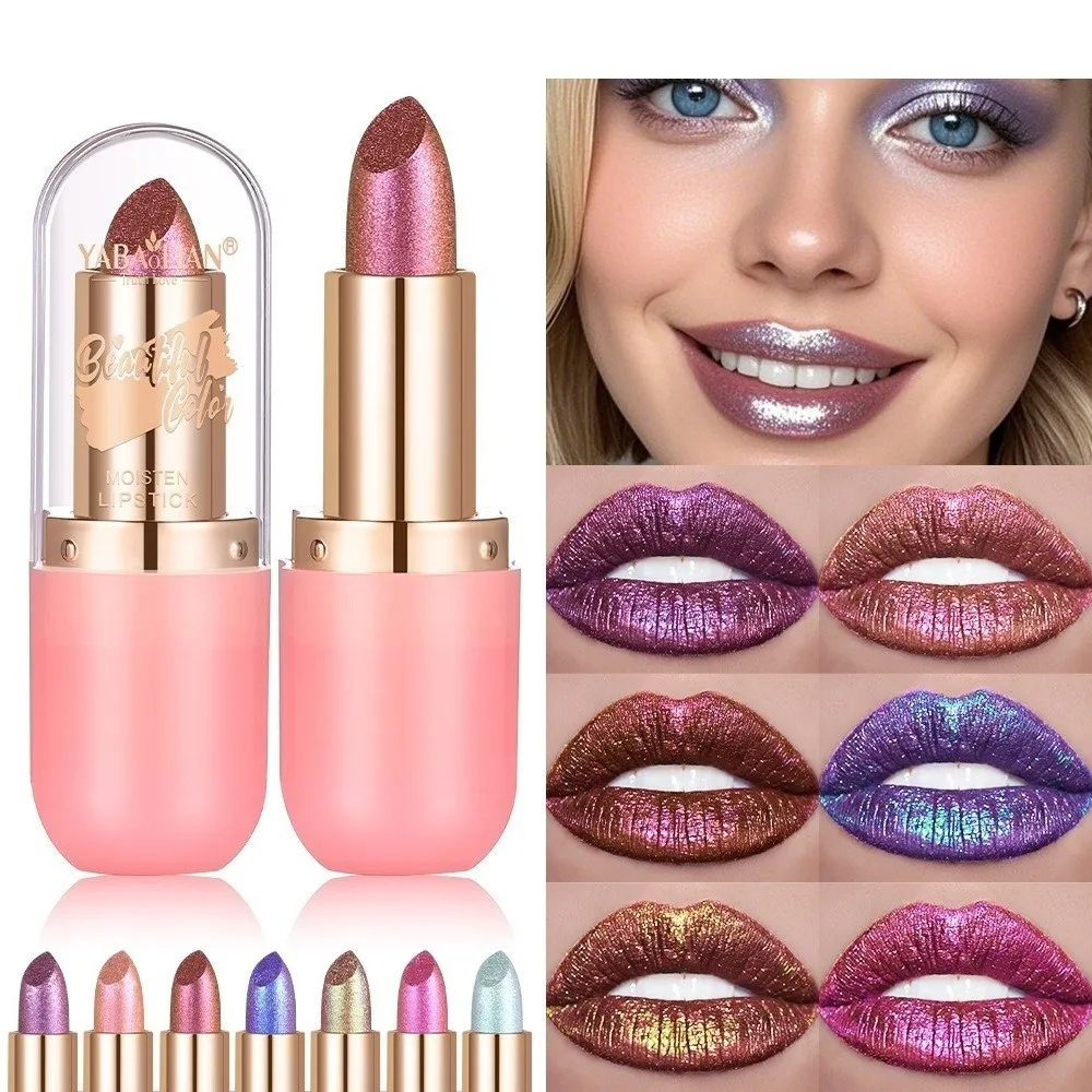Caneta labial nova sexy diamante batom à prova dwaterproof água de longa duração hidratante brilho labial mudança de cor não-desvanecimento caneta labial presente