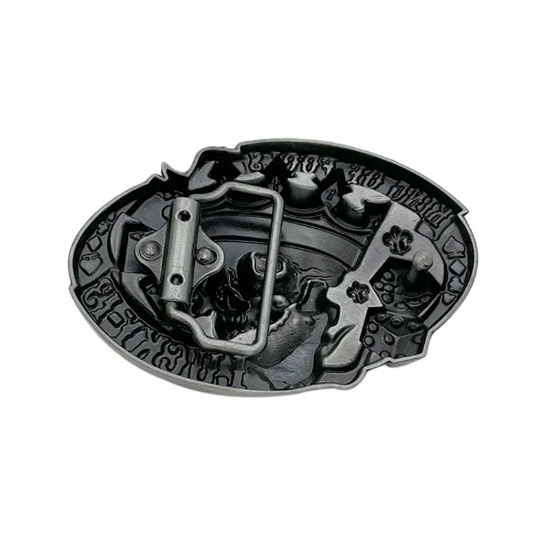مشبك حزام على شكل جمجمة لاكي من سبائك الزنك على طراز رعاة البقر الغربي للرجال عصري وفريد من نوعه