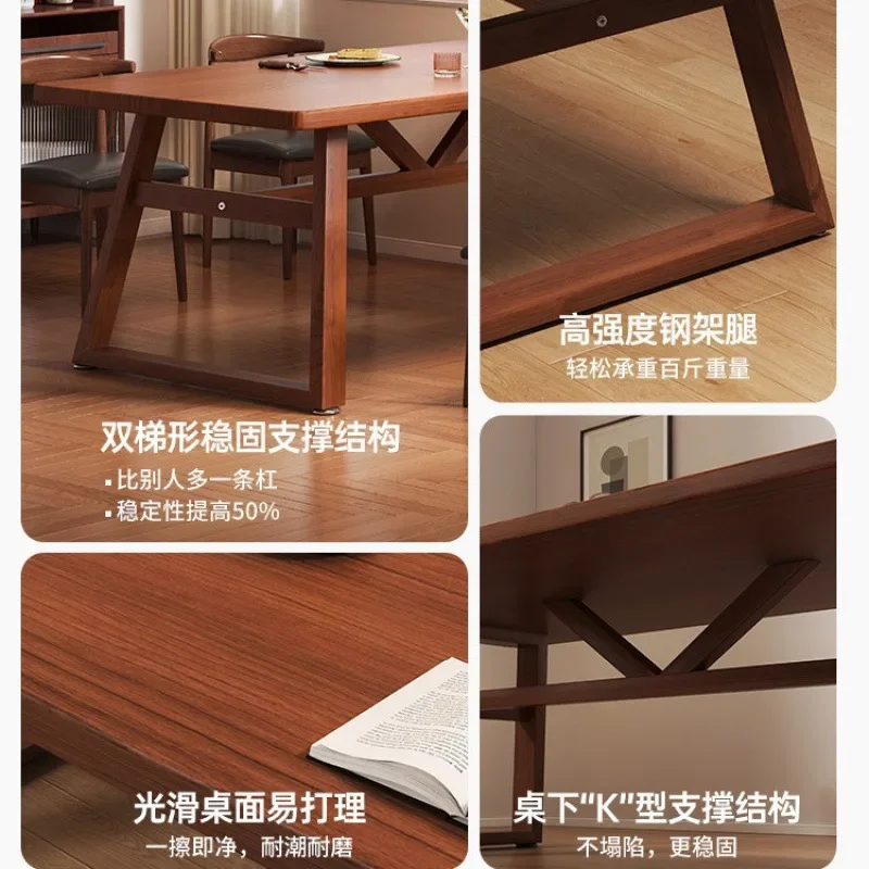 Living room household large board table, rectangular one table and four chairs combination