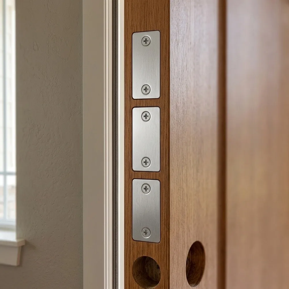Stainless Steel Edge Filler Plate Suitable for Retrofitting Existing Door Frames with Misaligned or Oversized Latch Cutouts
