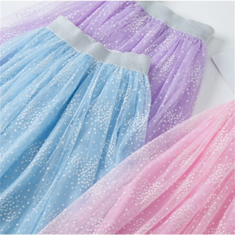 3-12Y Children\'s Skirts Girls Summer Spring Kids Clothing Gauze Print Cool Skirts Party Clothes  Cotton Lace