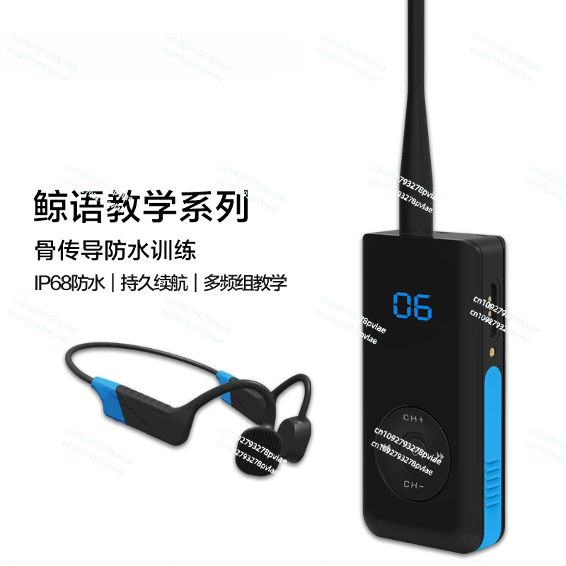 Underwater Swim Coach Walkie Talkie Communication Ear Phone Swimming Equipment Training Waterproof Wireless Headset Headphone