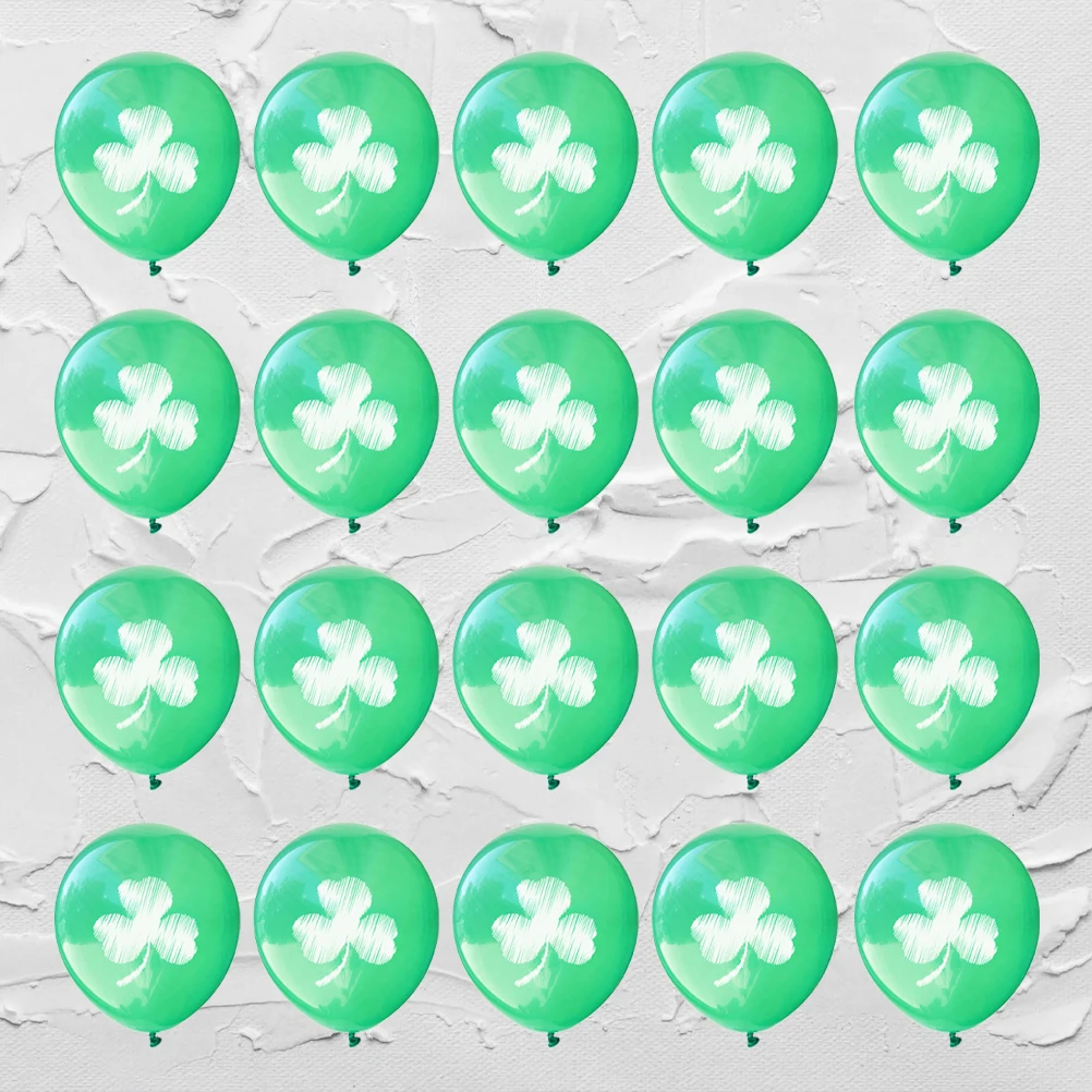 

20 Pcs Sequins Clover Balloon Green Balloons Decoration Patricks Day Accessories Party