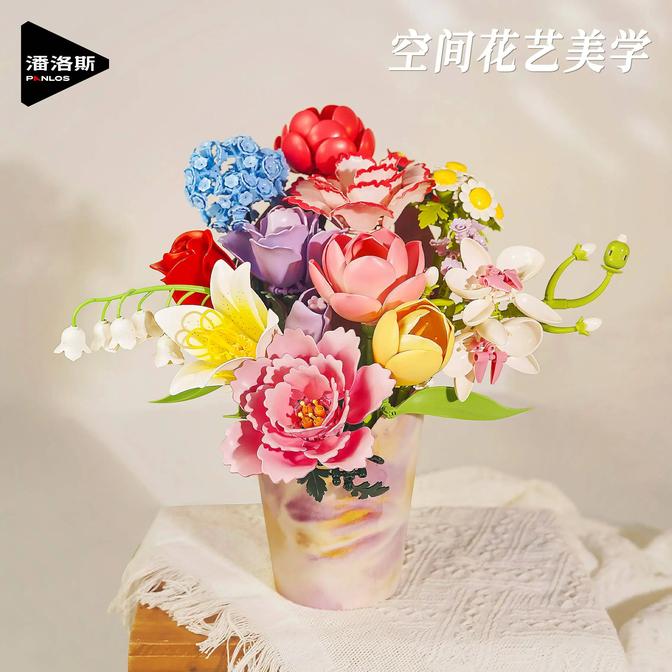 Creator Expert Simulated Flower Plant Rose Tulip Lily Flower Everlasting Bouquet Building Block Model Toy Valentine's Day Gift