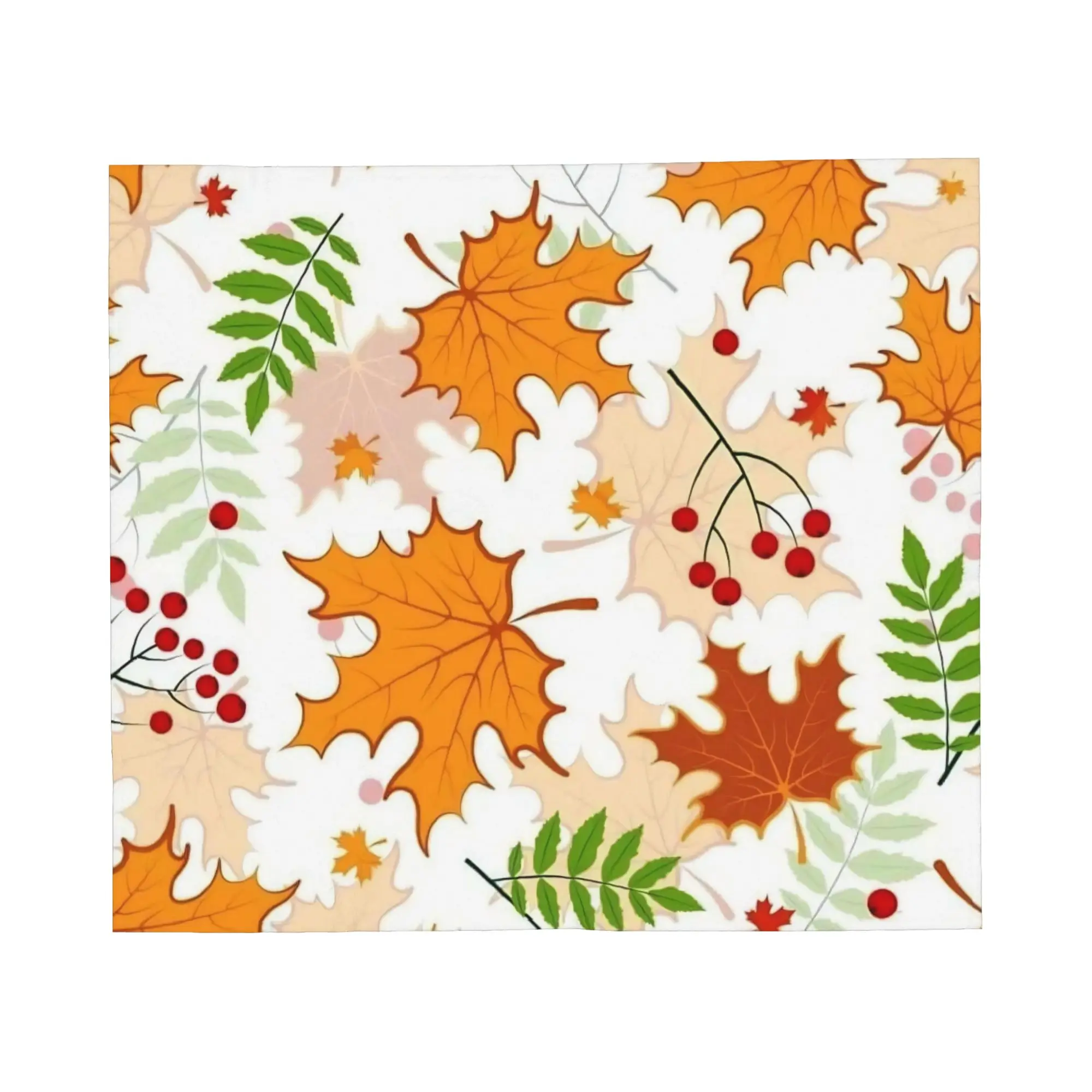 Maple Fallen Leaves Flannel Throw Blankets Autumn Leaf Blankets for Bed Travel Ultra-Soft Quilt