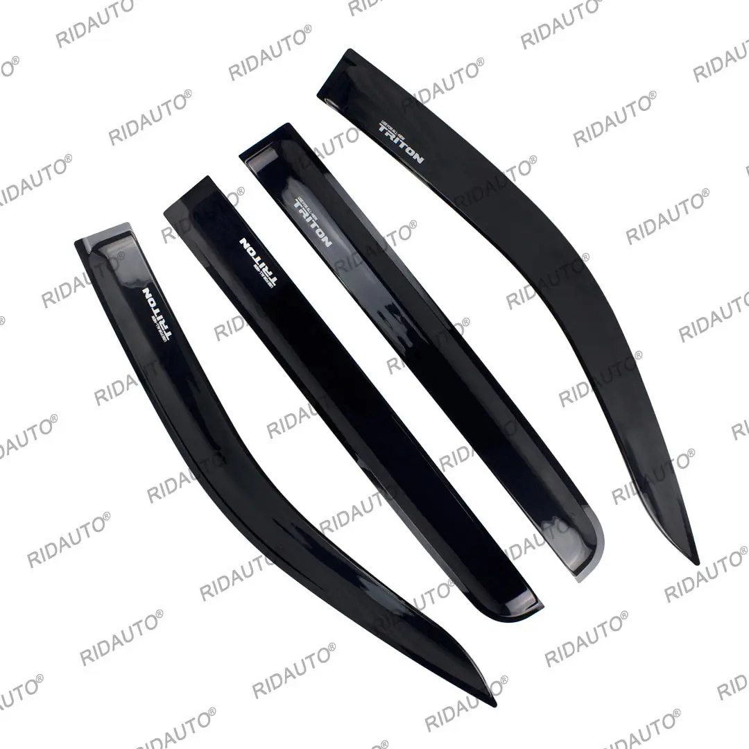 블랙 자동차 레인 사이드 문짝 바이저 윈도우 바이저 디플렉터 레인 가드, MISUBISHI TRITON 2023 2024 액세서리, 더블 캡 트럭
