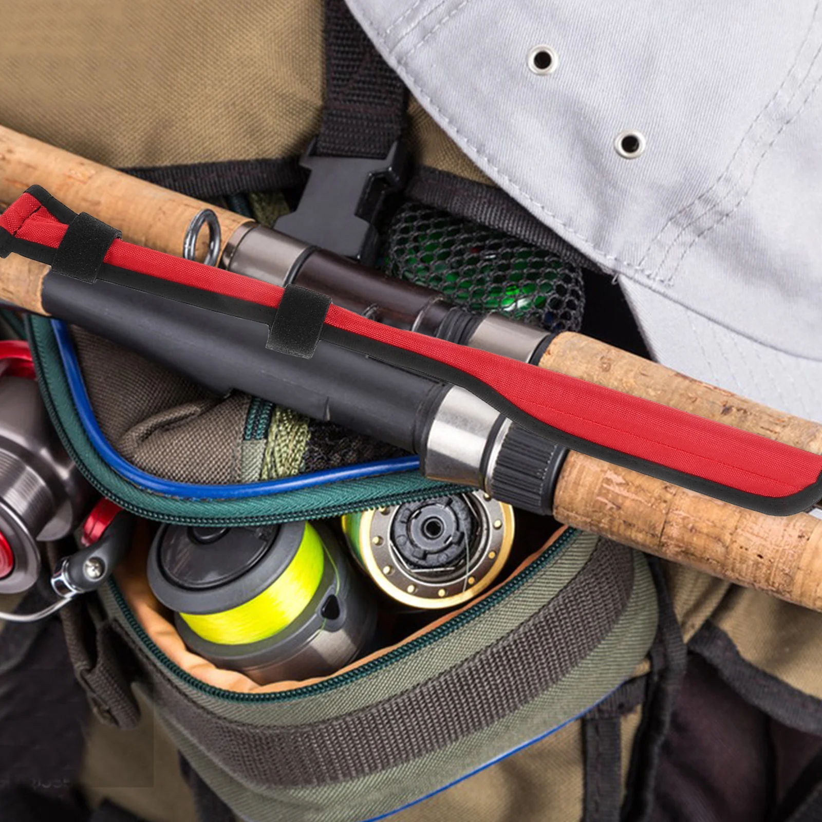 

Lure Rod Protector Fishing Pole Tie Holder Gear Covers Protective Case Accessory Polyester Sleeves