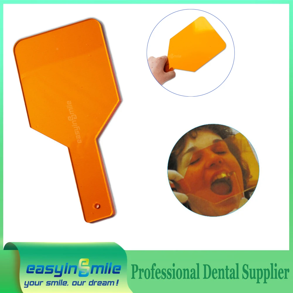 Dental Light Filter Hand Shield Orange for UV LED Curing Light 26*12.5cm