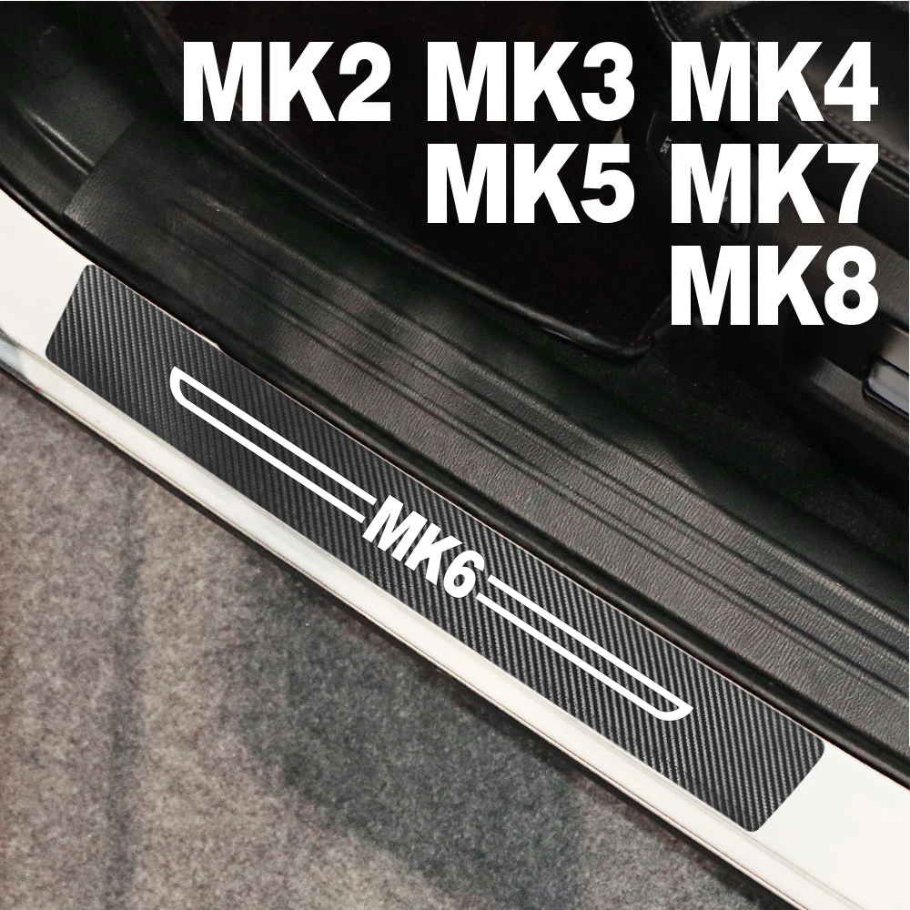 Auto Door Sill Protective Stickers For Volkswagen VW Golf 7 4 5 6 3 2 8 MK4 MK6 MK7 MK5 MK3 MK2 MK8 Car Anti-Scratch Accessories