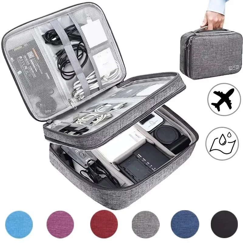 Multifunctional Digital Bag Handbag Electronic Digital Accessories Storage Bag For Data Cable Headphones Hard Drive Power Supply