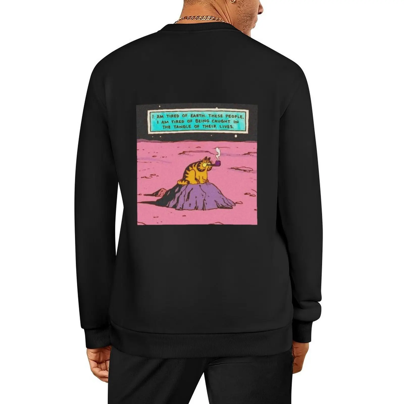 

pink garfil art Pullover men's winter sweater men's clothes men clothing tracksuit hooded sweatshirt for men