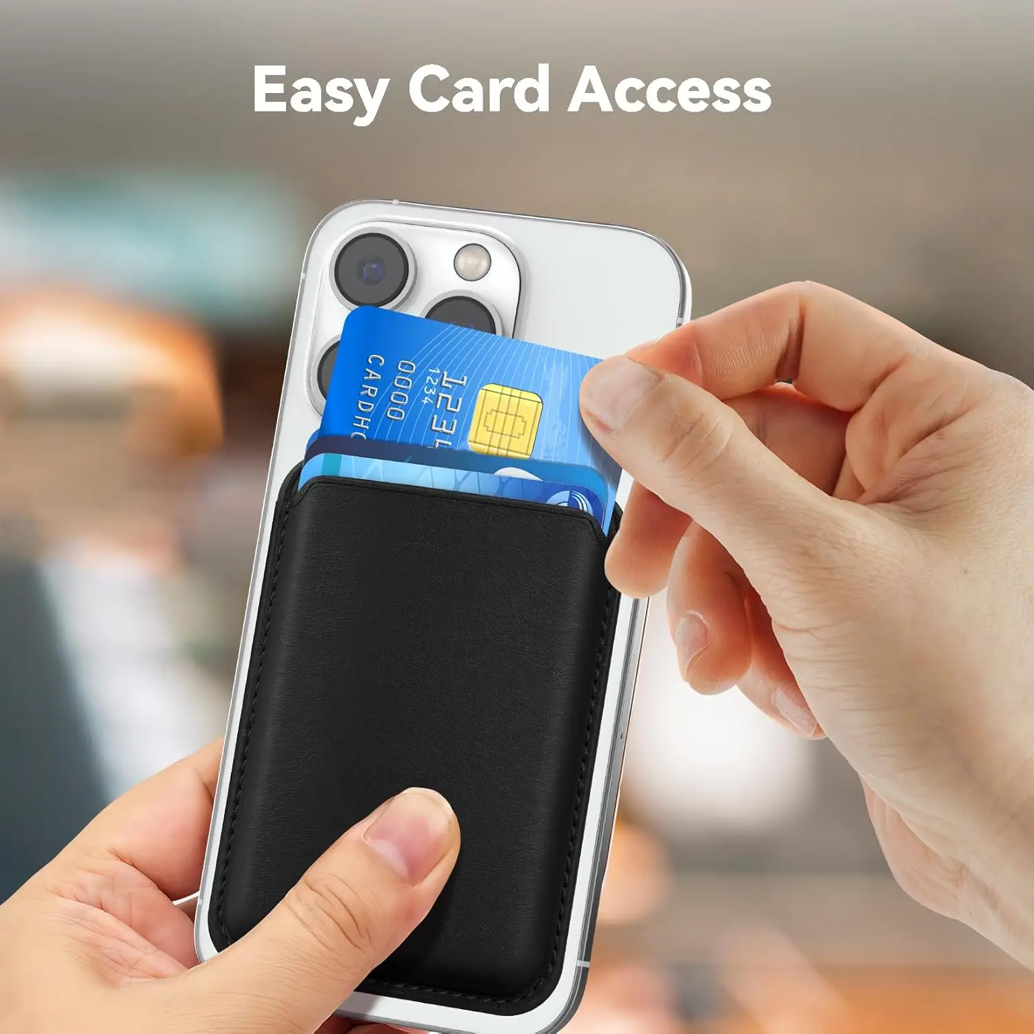 حافظة بطاقات مغناطيسية من GITFOS حامل هاتف أقوى ملحقات Mag-Safe عصا جلدية RFID لهاتف iPhone 17 16 15 14 13 12 Pro Max #4