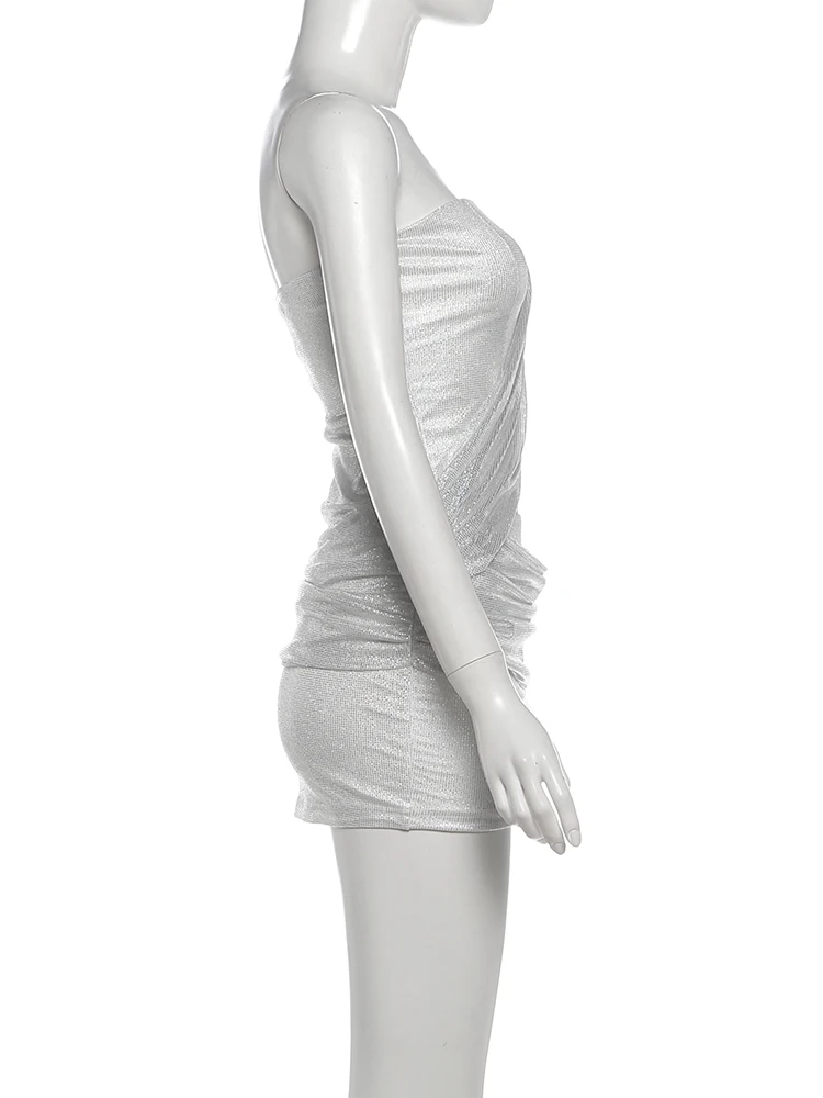 Weird Puss Rückenfreies Minikleid für Damen, Herbst-Trend, Ausgehöhltes Ärmelloses Pailletten-Patchwork-Midnight-Party-Pfirsichfarbenes Hüftbetontes Stretch-Bodycon-Kleid – Detail 5