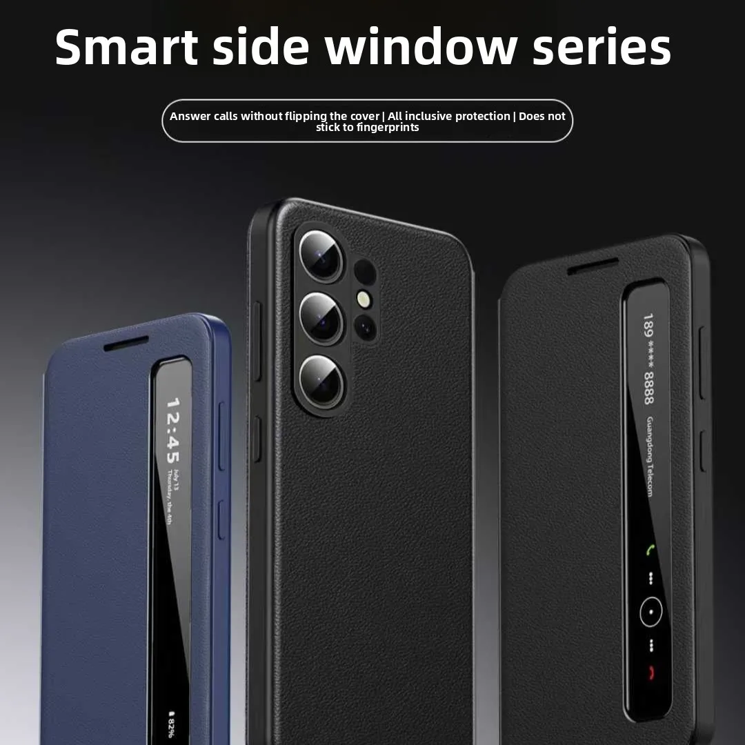 

Чехол Business Smart Side Window Answering Magbetic для Samsung S26 Ultra S25 Edge S24 S23 FE S22 Plus A17/56/36/16/55 Cover