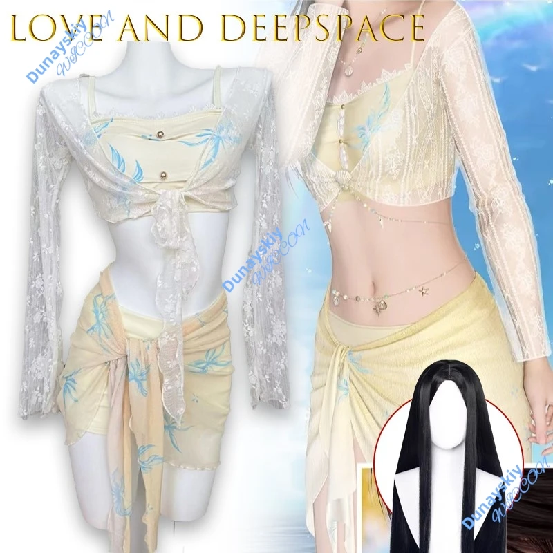 

Love And Deepspace Baby Miss Shan Yu Butterfly Dream Rafayel Cosplay Swimsuit Women Halloween Costume