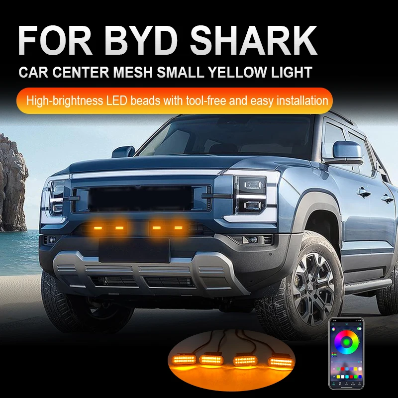 FOR BYD SHARK 18 LED Front Grille Light Led Grille Light Auto Accessories Daytime Running Light LED Signal Lamps