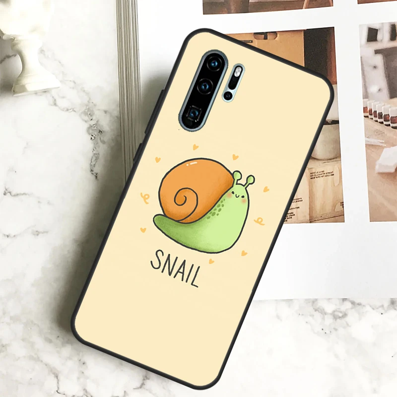 Cartoon Animal Snail Case For Huawei Nova 10 SE 9 5T 11i 8i 3i 11 Pro Y91 Y90 Y70 Y61 Y60 P30 P20 P40 Lite Cover