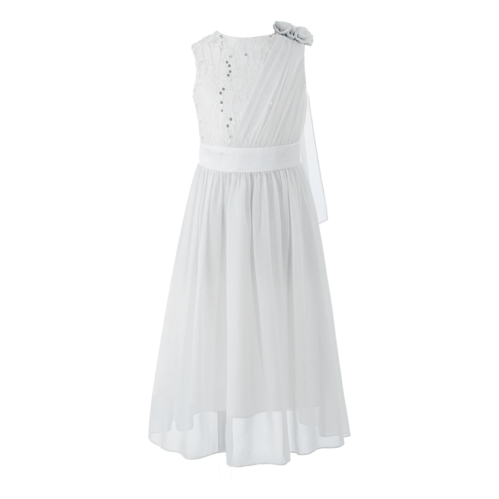 Robe de soirée en mousseline de soie pour enfants, robe de Rhformelle, robe de princesse, robe de demoiselle d'honneur, vêtements de mariage pour enfants, vêtements de concours de beauté