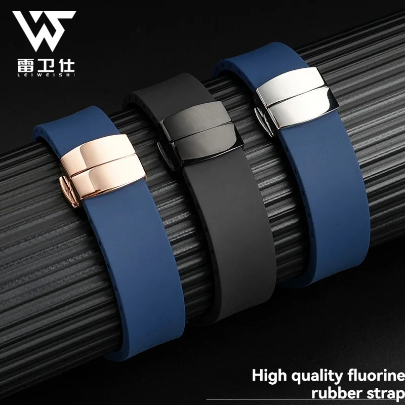 gmw-b5000 Fluororubber watch strap for CASIO anniversary GMW-B5000 black blue Breathable waterproof soft men women's watchband