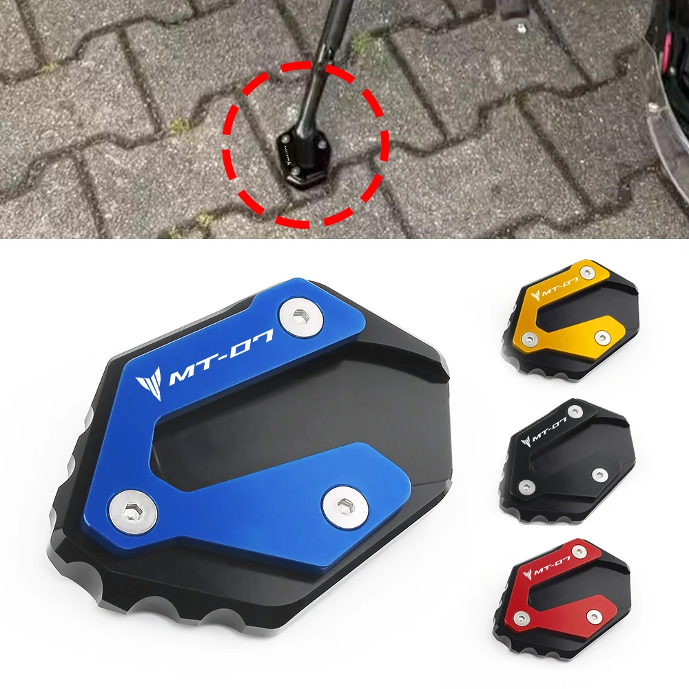 For Yamaha MT 07 Mt07 2014-2024 2025 2023 Aluminum Alloy Side Stand Enlarger Kickstand Tire Valve Cap Motorcycle Accessories