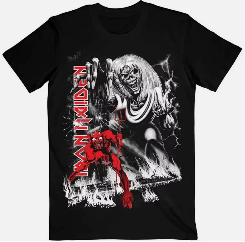 Sommer auf dem neuen leichten, hochwertigen, kurzärmligen Iron Lady Killer Eddy Love Dearly Black T-Shirt aus Baumwolle für Herren und Damen