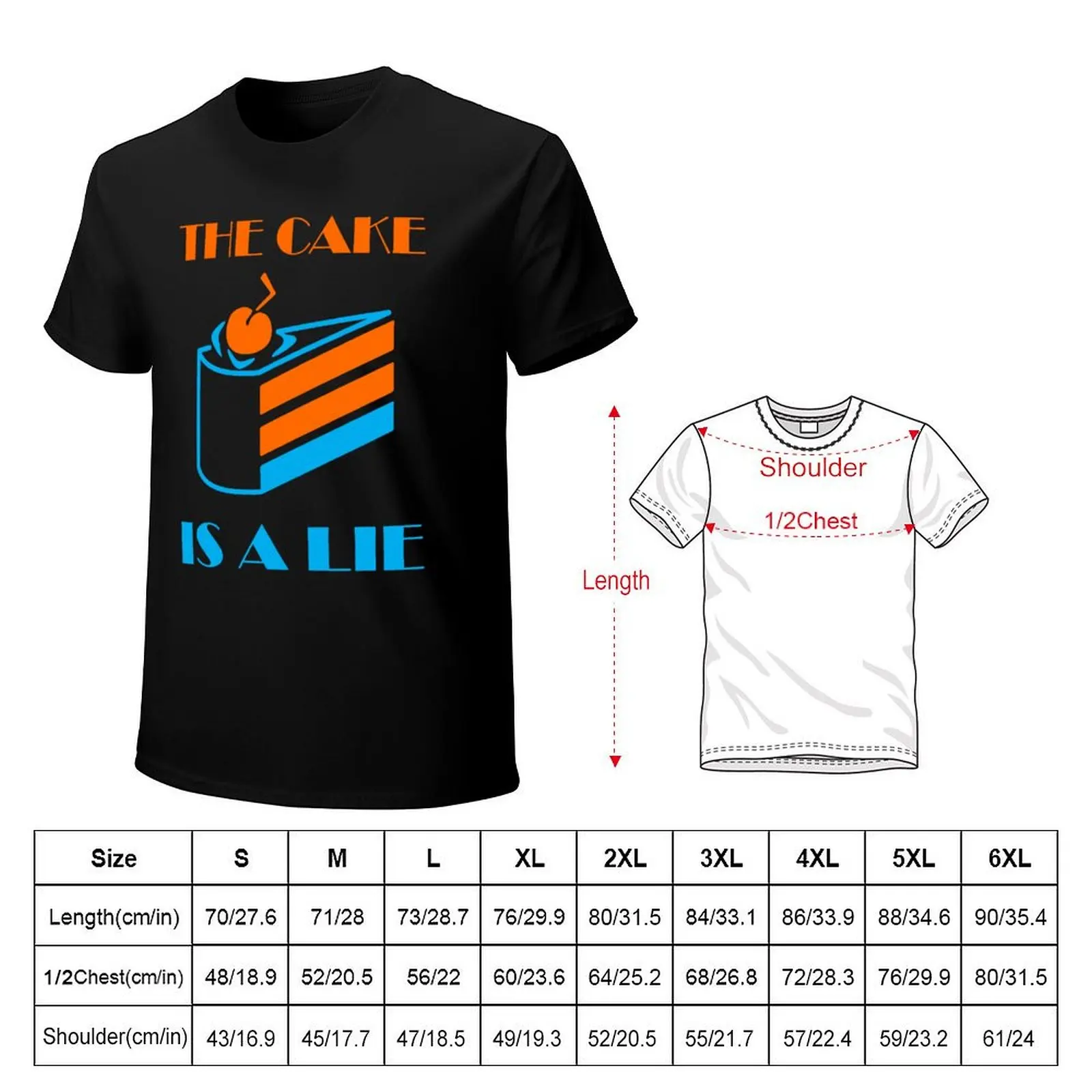 The Cake Is A Lie T-Shirt Basic Solid Color Short Sleeve T-Shirt