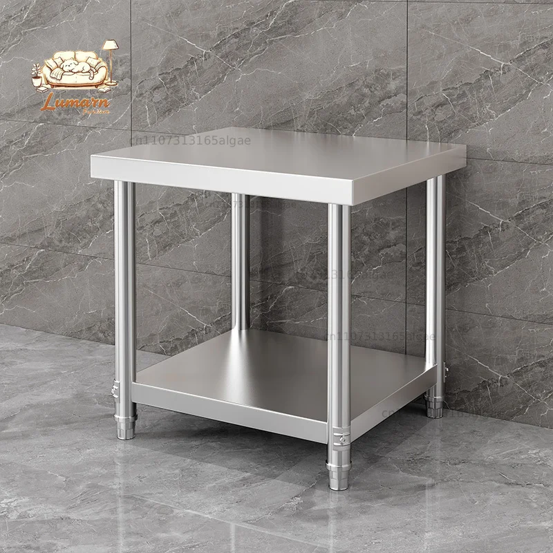 3-Layer Multi-Functional 201 Stainless Steel Commercial Kitchen Cutting Board Storage Rack Durable Workbench for Operation