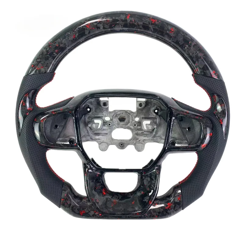 For Ford Ranger/Mustang/Focus High-Quality Customizable Leather Forged Carbon Fiber Steering Wheel 2017-2020