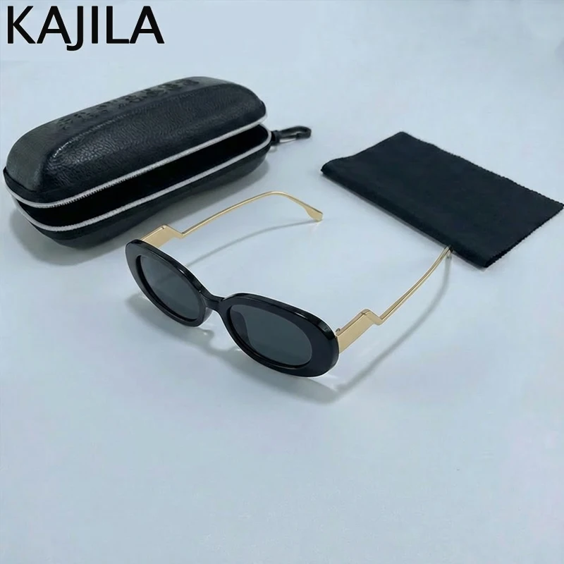 Small Frame Oval Metal Punk Sunglasses Women 2026 Luxury Brand Vintage Travelling Sun Glasses For Ladies Trendy Shades UV400