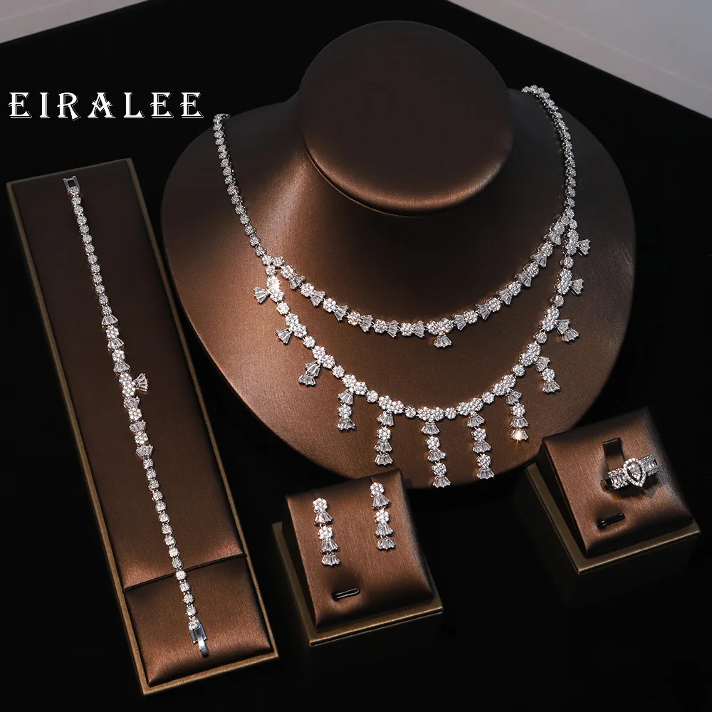 

EIRALEE Лидер продаж, женский модный комплект ювелирных изделий для свадьбы, помолвки, кубический цирконий, подарок высокого качества, красивое свадебное кольцо Jewelle
