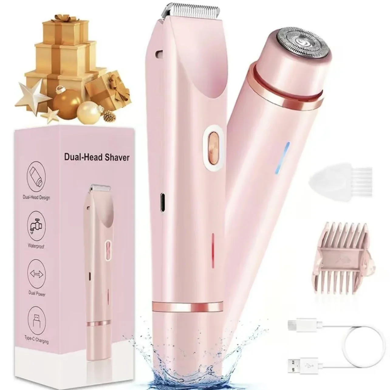 Electric Shaver for Woman Double Head Dual Purpose Female Razor Body Epilator Leg Underarm Bikini Electric Hair Remover Trimmer