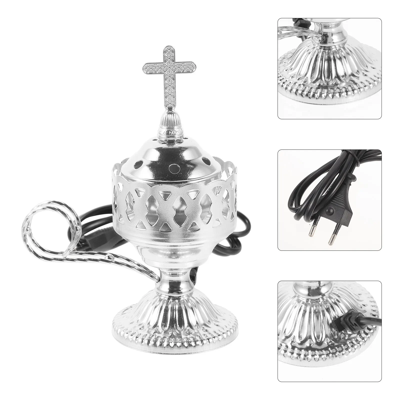 

Electric Incense Burner Middle East Style Iron Metal Household Censer Eu Plug Elegant Home Decor Centerpiece