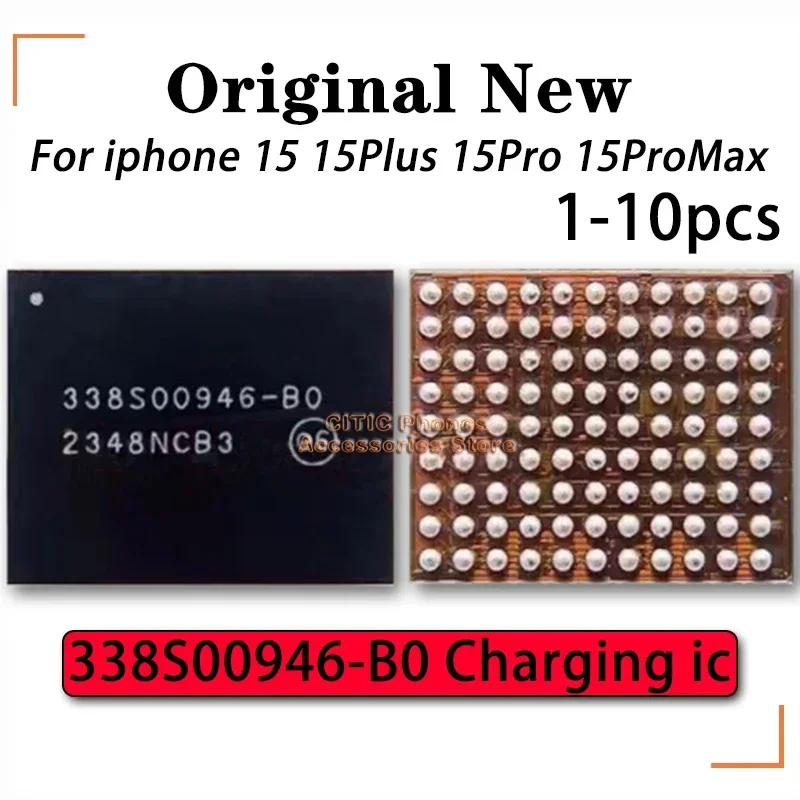 

1-10 шт. 100% оригинальный новый 338S00946 Tigris IC для iPhone 15 Plus 15 Pro max 338S00946-B0 микросхема для зарядки