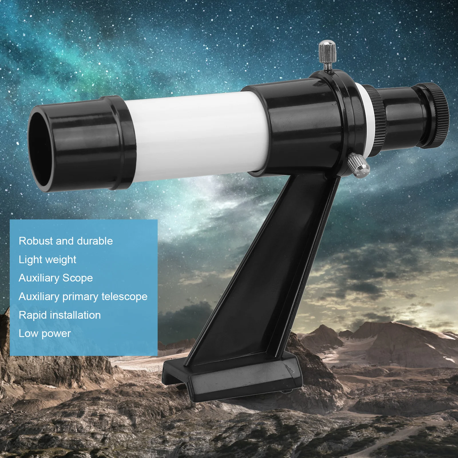 5X Astronomisches Teleskop-Finder-Zielfernrohr mit Inline-Basisständer 5x24 tragbares Fadenkreuz-Teleskop Finderscope 5X Finder Scope