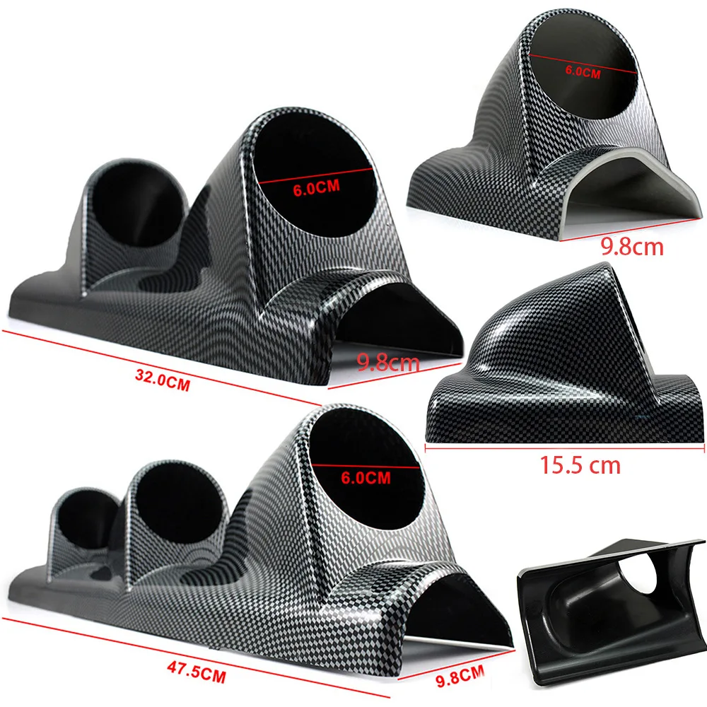 Right 60mm Car Gauge Pod Universal Black/Carbon Color Single Double Triple Car Meters Holder for Right Drive Car for 60mm Gauges