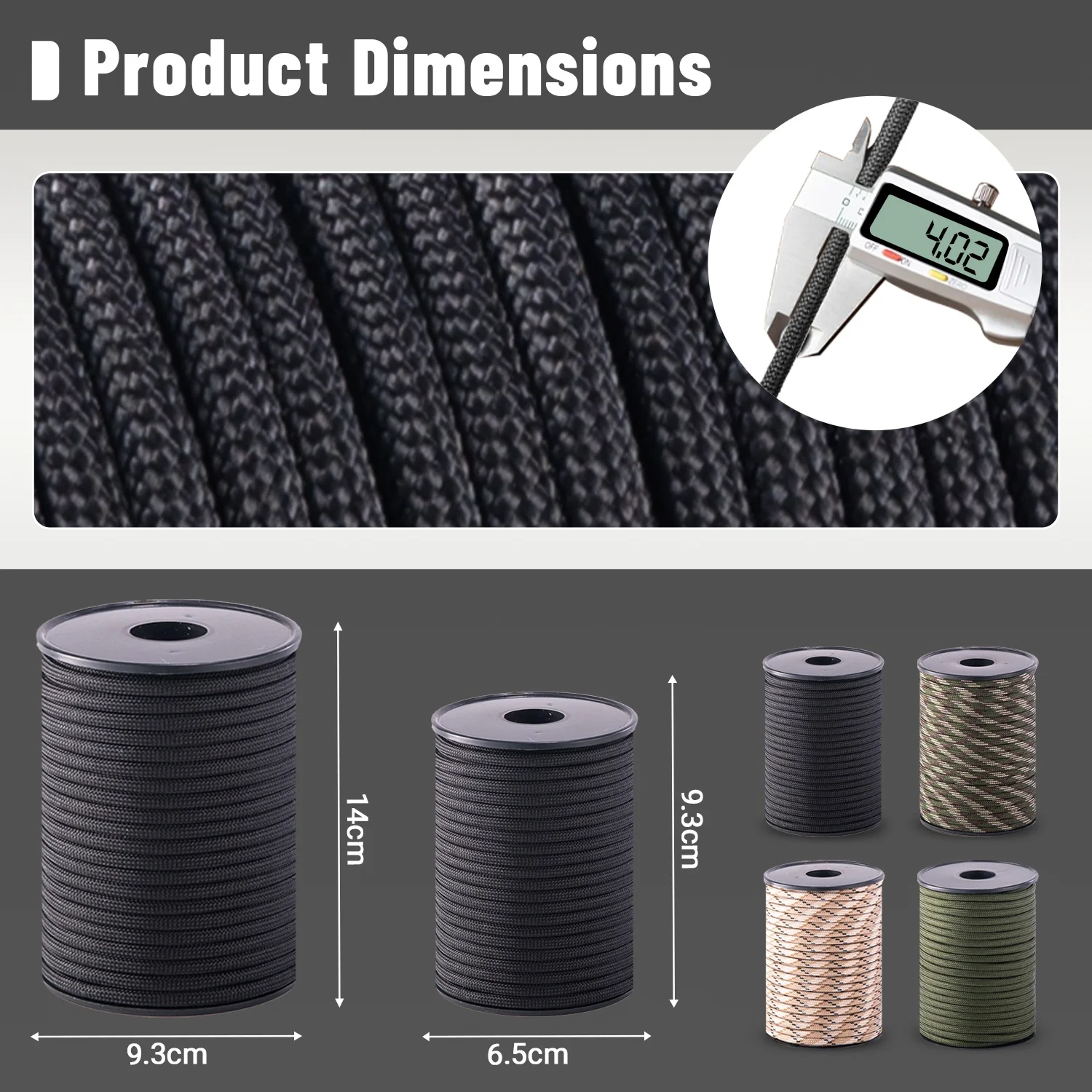 30 Meter Roll with a Diameter of 4 Millimeters and a Nine Core Umbrella Rope Suitable for Bracelet Weaving, Tent Reinforcement