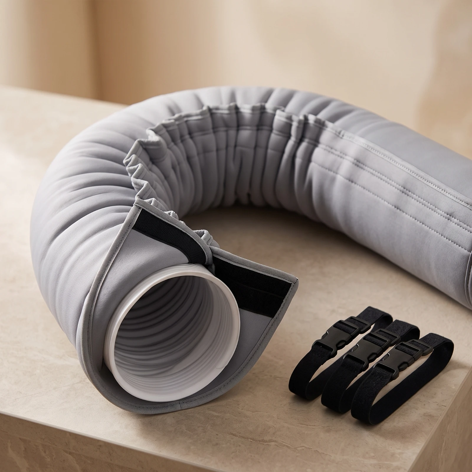 Air Conditioning Hose Sleeve with Straps Shielded Air Conditioner Hose Cover Adjustable for Living Room, Bedroom