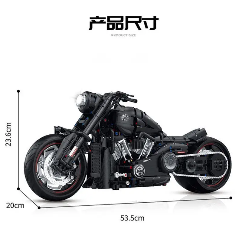 2260PCS Maßstab 1:5 Simulation Retro Motorrad Modell Bausteine Kit Kreative Montage Ornament Spielzeug Kind Urlaub Geschenk 60521