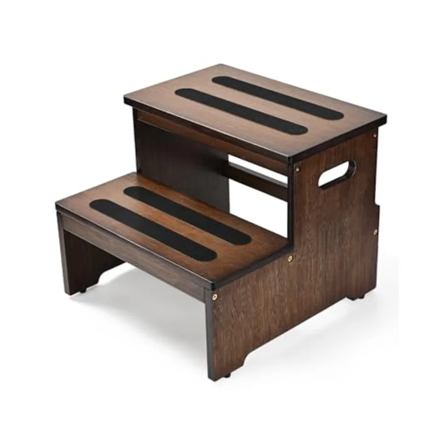 

Прикроватная подставка-ступенька для высоких кроватей, большая бамбуковая 2-ступенчатая подставка для взрослых и пожилых людей, выдерживает до 400 фунтов, с противоскользящими ступенями, устойчивая и долговечная.