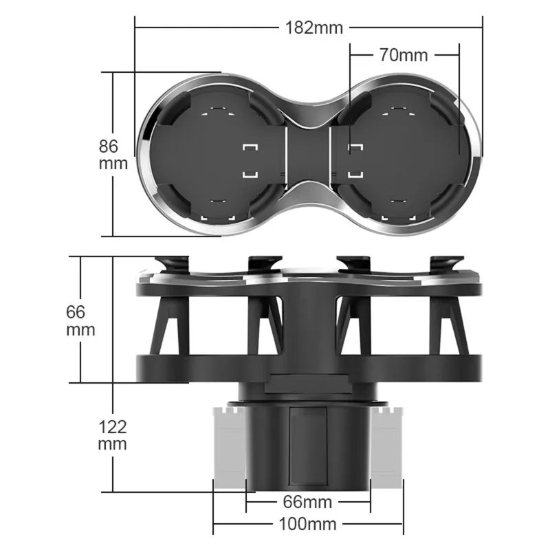 Dual Car Cup Expander Adapter Adjustable 2 in 1 Drink Bottle Mount Organizer for Vehicle Interior Auto Accessories Universal Fit
