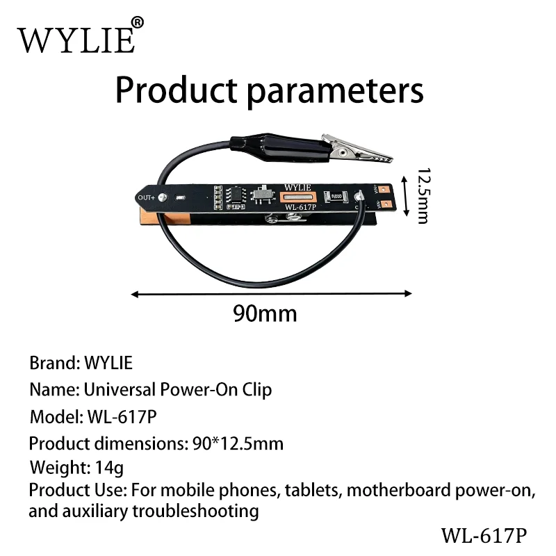 WYLIE WL-617P Universal Switch Clip Power On Tool Dual Mode Detection Current Tester For iP Android Motherboards iPad Repair Too