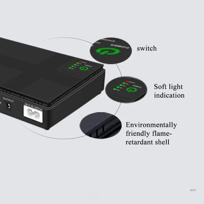 Imagem -04 - Fonte Alimentação Alternativa Portátil 5v 9v 12v 1a Mini Equipamento Ups Ininterrupto